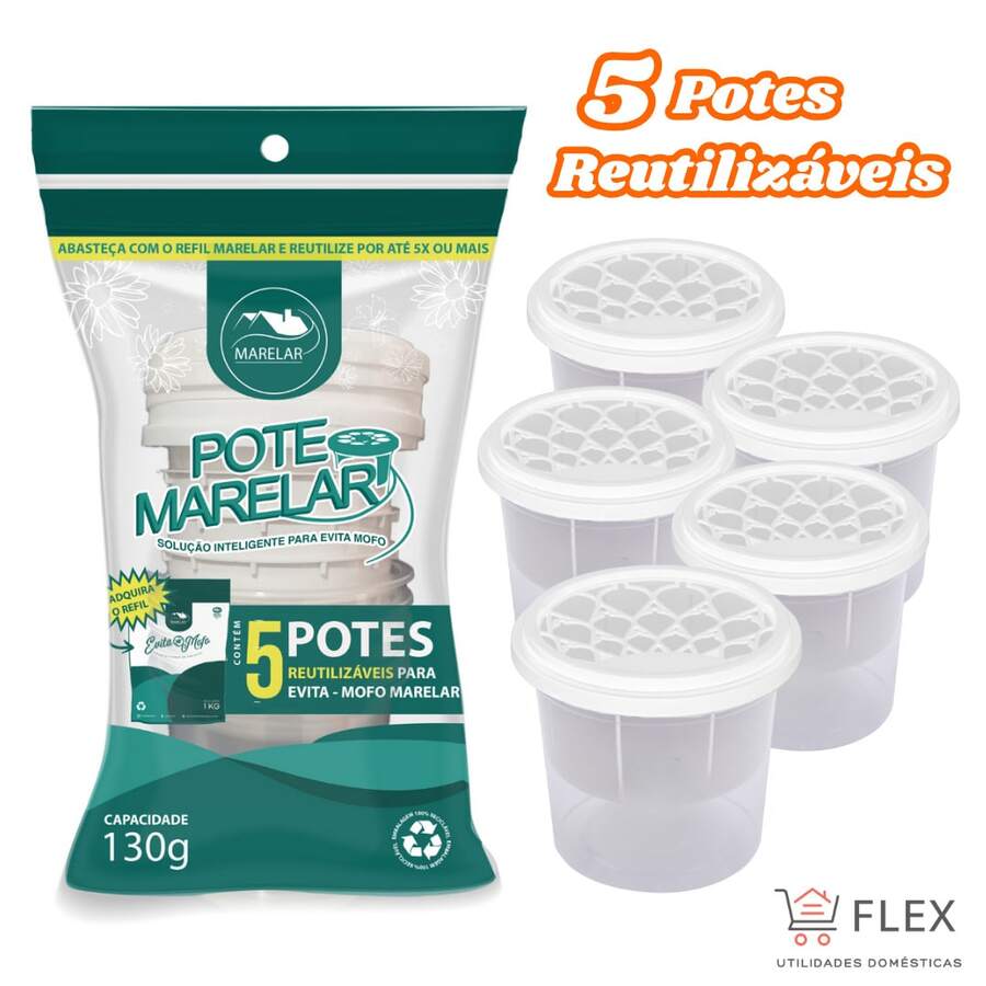 Reusable Anti-Mold Containers Dehumidifier Absorbs Moisture - For Closets, Cabinets, Drawers, Prevents Mold, Fungus And Bacteria. - 5個罐子 - 查看 1