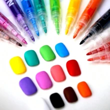 速干丙烯酸彩色记号笔，适用于美甲；金属纹理指甲笔，多种鲜艳色彩，适合日常使用、节日礼物、DIY 绘画