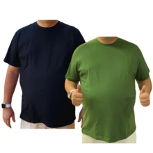 Camisetas Plus Size KIT 2 PROMOÇÃO G6 G5 G4 G3 G2 G1 100% Algodão Masculino Oversized Básica Lisa - Preto e Verde Militar - Visão 13
