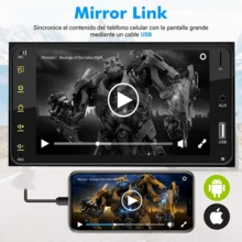 Auto Estéreo 2 Din Para Toyo ta 7 Pulgadas Pantalla Cámara Fm - Negro - Ver 4