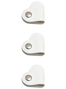 1/3/6 Pcs Heart Cord Organizer Earbud Holder Earphones Headphones Cable Winder Earbud Organizer, PU Leather Cable Organizer Gifts For Men Women Couple, Matcha (Random Color)