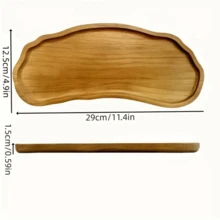 Elegant Oval Wooden Tray - Perfect For Christmas, Halloween, Valentine's Day, Ideal For Desserts, Coffee, Snacks, Fruits, Appetizers - Made Of Natural Wood | Durable And Easy To Clean | Ideal For Weddings And Parties, High-Quality Wooden Tray, Multipurpose Kitchen Item, Home Decor - Rust Brown - View 3