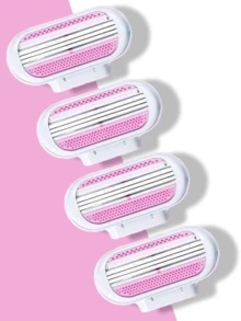 1 个手柄 + 4/8 刀片 女士剃须刀片 面部/腿部/腋下/比基尼线 美容脱毛 剃须 兼容 Venus 剃须刀 - 粉色 - 查看 10