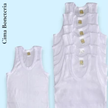 12 Piezas Camiseta Resaque Interior Basica Para Caballero Tela RIB Algodon Comoda Ligera - Blanco - Ver 1