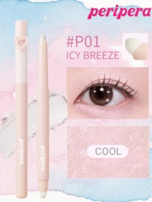 Peripera K-Beauty MOOD IN SHADE 眼影棒，附暈染刷頭，單色眼影筆，眼影、下眼線與眼袋筆，高光亮澤亮色筆，柔和自然暈染，輕盈順滑，日常妝容 - #P01 ICY BREEZE - 查看 10