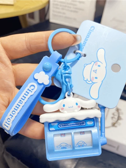 Llavero Cinnamoroll de Sanrio, edición azul, cachorro esponjoso coleccionable, adorno para bolso y llaves, compañero de escritorio, regalo para fans de la cultura pop, llavero original, cadena de aleación, toque kawaii, clip para mochila, listo para regalar, diseño limitado, estética azul, merchandising de Sanrio, estilo azul cielo, regalo único, amante de los dibujos animados, amuleto para abrazar.