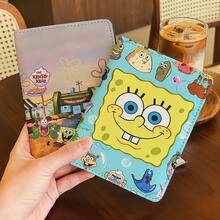 SpongeBob SquarePants 护照夹，卡通人物身份证件套，多卡位护照、现金和银行卡收纳包，多功能旅行便携卡包，圣诞礼物旅行证件收纳包，男女通用，假日旅行护照套 - 彩色 - 查看 5