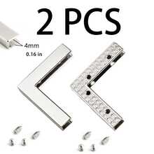 2pcs Metal Rectangular Protector Clips, Handbag Notebook Corner Guards, Shoulder Bag Rivet Decorative Accessories, Luggage Hardware - Multicolor - View 3