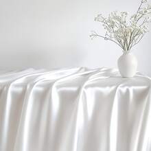 1件白色婚礼餐厅桌布，防皱圆形桌布，适用于用餐、宴会、派对，可机洗