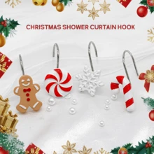 12 piezas Ganchos decorativos con forma de hombre de jengibre navideño. Impermeables, resistentes a la oxidación y duraderos, adecuados para decorar fiestas de Navidad, baños y cocinas - Multicolor - Ver 4