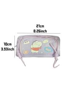 Crayon Shin-chan Federmäppchen aus Oxford-Stoff mit Frontöffnung, Lila Edition, cooler und effizienter Schreibwarenbehälter mit robuster Konstruktion und bezauberndem Design, ideal für Schulbedarf, Büroorganisation oder Reisebedarf, perfektes Geschenk für Cartoon-Fans und Studenten, die funktionale Schreibtischartikel benötigen