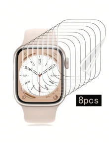 8pcs New Transparent Soft TPU Screen Protector Film Compatible With Apple Watch Series 10/Ultra/SE/8/7/6/5/4/3/2/1 38/40/41/42/44/45/49mm - Clear - View 24