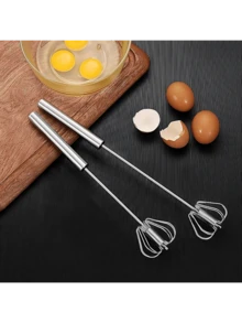 Stainless Steel Egg Whisk, Hand Push Rotary Whisk Blender, Versatile Milk Frother, Hand Push Mixer Stirrer For Blending, Whisking, Beating & Stirring (12in) - Bạc - Xem 3