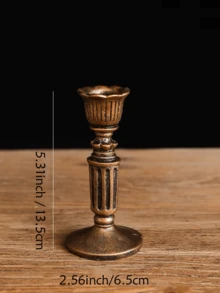 1pc Vintage Retro Candle Holder Decor, For Props Shooting, Wedding Decoration, Living Room & Dining Table Ambiance Decor, Candlestick