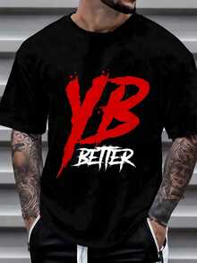 Men's Graphic Tees,Youngboy Never Broke Again YB Better T-Shirt Rap Merch Fan Gift - 黑色 - 查看 1
