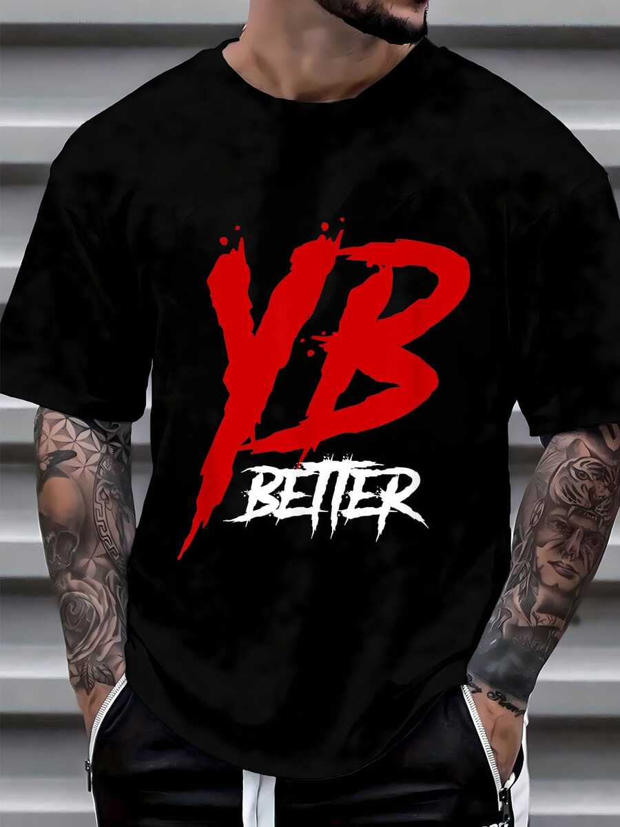 Men's Graphic Tees,Youngboy Never Broke Again YB Better T-Shirt Rap Merch Fan Gift - 黑色 - 查看 1