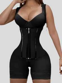 Fajas colombianas moldeadoras shapewear, control de abdomen, prenda reductora, prenda de compresión post cirugía - Negro - Ver 2