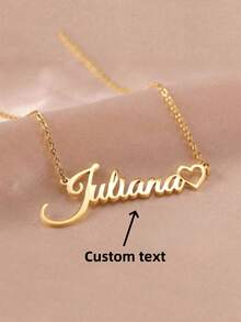 قلادة اسم الحب المجوفة المصنوعة من الفولاذ المقاوم للصدأ قطعة واحدة، هدية أنيقة مخصصة، عودة إلى المدرسة، شتاء، عيد الحب، عيد الأم، متعددة الوظائف، زخرفية، حرف، منقوش، موضة، ملونة، كاجوال، جميلة، كاواييي، فريدة، هدية مثالية للرجال، هدية مثالية للنساء، العائلة، الأصدقاء - متعدد الألوان 3 - مشاهدة 2