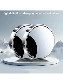 Espejo retrovisor del coche, espejo redondo pequeño (par), tipo de ventosa, espejo auxiliar de ángulo amplio de 360 grados, a prueba de lluvia, de alta definición, campo de visión amplio, reflectante, para cambio de carril mientras conduce, anti-arañazos y anti-colisión