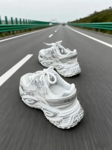 Zapatos deportivos casuales con malla transpirable de estilo retro para hombres de Tom's, con suela gruesa y zapatillas chunky, de moda y versátiles para el verano