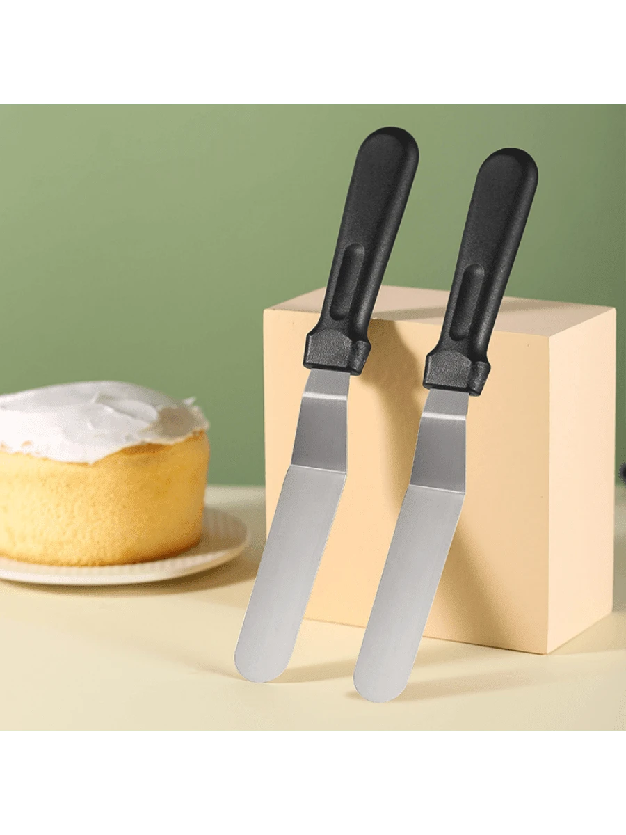 3pc Heavy-Duty Stainless Steel Cake Smoothing Spatula - 銀色 - 查看 1