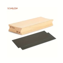 Tabla de guitarra de doble uso, que contiene lija, opciones de 10#&14#, 9.5#&20#, 12#&16#, bloque de lijado de radio de doble vía para nivelar el diapasón - Herramienta de lutier para lijar (el color de la lija es aleatorio)