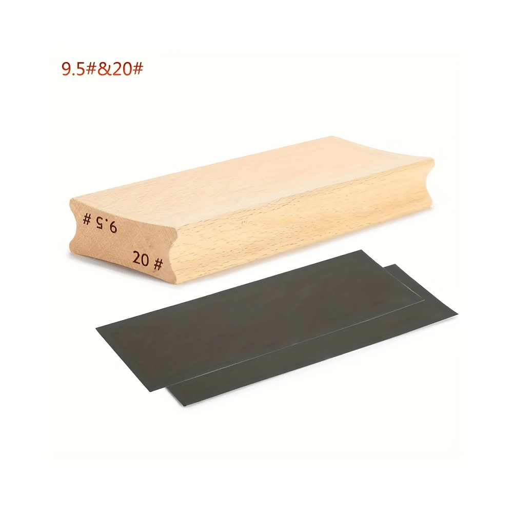 两用吉他板，含砂纸，10#&14# 9.5#&20# 12#&16#可选，双向半径打磨块用于品丝调平指板-打磨梁琴师工具（砂纸颜色随机） - 棕色 - 查看 14