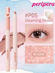 Peripera K-Beauty MOOD IN SHADE 眼影棒，附暈染頭，單色眼影筆，眼影、下眼線與眼袋筆，高光亮澤亮色筆，柔和自然暈染，輕盈順滑，日常妝容 - #P05 GLEAMING DESERT - 查看 10