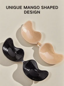 2/4 pares de sujetadores invisibles con forma de mango - Sujetadores de silicona sin tirantes con efecto push-up para vestidos sin espalda, almohadillas adhesivas autoadhesivas reutilizables y amigables con la piel para mujeres - Multicolor - Ver 7
