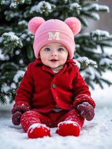 1 pieza Gorro de bebé tejido con letra A-Z, Gorro de niña bebé, Gorro tejido para niños, Accesorios para bebé, Gorro para niños, Gorra elástica, 0-3 años, Gorro para niños y niñas bebés