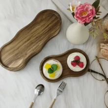 1pc Rosewood Tray, Wooden Tray, Breakfast Tray, Serving Platter, Tray. Used For Holding Bread, Cake, Snacks, Nuts, Fruits. New Creative Tray. Suitable For Christmas, Thanksgiving And Various Festivals. Suitable For Kitchen, Dining Room, Picnic Use.