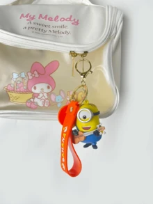 Minions Stuart Guitar Keychain Charm, Musical Minion, Guitar Detail, Bag & Key Decor, Desk Buddy, Gift For Music Lovers, Quirky Keychain, Alloy Chain, Kawaii Pop, Backpack Clip, Gift Ready, Limited Run, Minions Stuart Fan, Unique Gift, Pop Culture, Rock Vibes - Stuart Piano Model - View 3