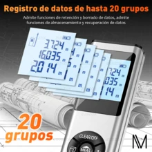 Medidor Laser 100m Distancia Telemetro Portátil Digital - Plateado - Ver 3