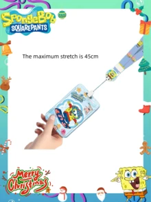 2/4/6 pezzi Porta tessere SpongeBob SquarePants, per metropolitana, campus, autobus, tessera pasto, tessera cittadino, tessera controllo accessi, tessera ritiro/consegna, tesserino di lavoro, cordino, guscio rigido, pass di accesso, etichetta, migliore decorazione per atmosfera festiva