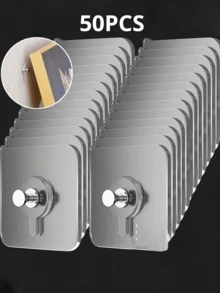 5/10/20/30pcs Set Modern Wall Mounted Practical Hooks - Easy Installation, Strong Adhesive, No Drilling Required, Waterproof Plastic Hooks, Suitable For Kitchen And Bathroom, Can Hang Photos, Frames, Posters, Clocks, Etc. - Multicolor - View 14