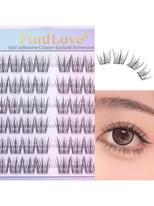 60 cụm mi giả dán sẵn 11-12mm, mi tự nhiên, không cần keo, có thể uốn cong và tạo hiệu ứng mi mỏng nhẹ, mi giả riêng lẻ có thể tái sử dụng, tự dính, quà tặng cho phụ nữ và bé gái, dụng cụ trang điểm Hàn Quốc và Nhật Bản dùng hàng ngày. - C - Xem 3