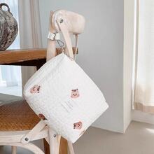 1pc Changing Bag With Cute Animal Embroidery - Multifunctional Large Capacity Diaper Bag And Baby Essentials Handbag, Large Capacity Multifunctional Baby Diaper Bag, Unisex Portable Changing Bag, Easy-To-Clean Material, Newborn Travel Storage Bag, Stylish And Lightweight Diaper Storage Bag, Baby Daily Necessities Storage, Change Of Clothes Storage, Socks Storage, Bottle Storage, Bib Pad Storage, Suitable For Daily Use - Multicolor - View 9