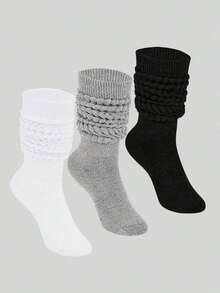 1/3 Pairs Men's And Women's Slouch Knit Mid-Calf Socks – Soft Compression Crew Socks For Fall & Winter Casual Wear Halloween & Christmas Xmas Gifts