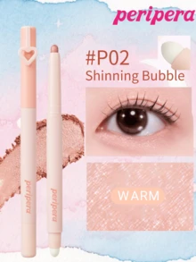 Peripera K-Beauty MOOD IN SHADE 眼影棒，附暈染刷頭，單色眼影筆，可用於眼影、下眼線與眼袋，高光亮澤閃粉提亮筆，柔和自然暈染，輕盈順滑，日常妝容 - #P02 SHINING BUBBLE - 查看 10