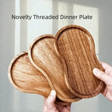 1pc Rosewood Tray, Wooden Tray, Breakfast Tray, Serving Platter, Tray. Used For Holding Bread, Cake, Snacks, Nuts, Fruits. New Creative Tray. Suitable For Christmas, Thanksgiving And Various Festivals. Suitable For Kitchen, Dining Room, Picnic Use.