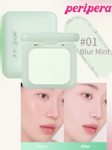 Peripera K-Beauty FILTER FIT BLUR PACT 粉餅，壓粉式臉部定妝粉，輕盈遮瑕、質地平滑、控油、提亮膚色，韓系彩妝 - #01 Blur Mint - 查看 9