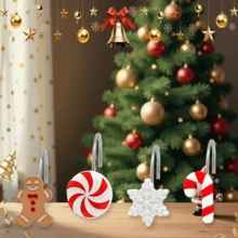 12 piezas Ganchos decorativos con forma de hombre de jengibre navideño. Impermeables, resistentes a la oxidación y duraderos, adecuados para decorar fiestas de Navidad, baños y cocinas - Multicolor - Ver 7