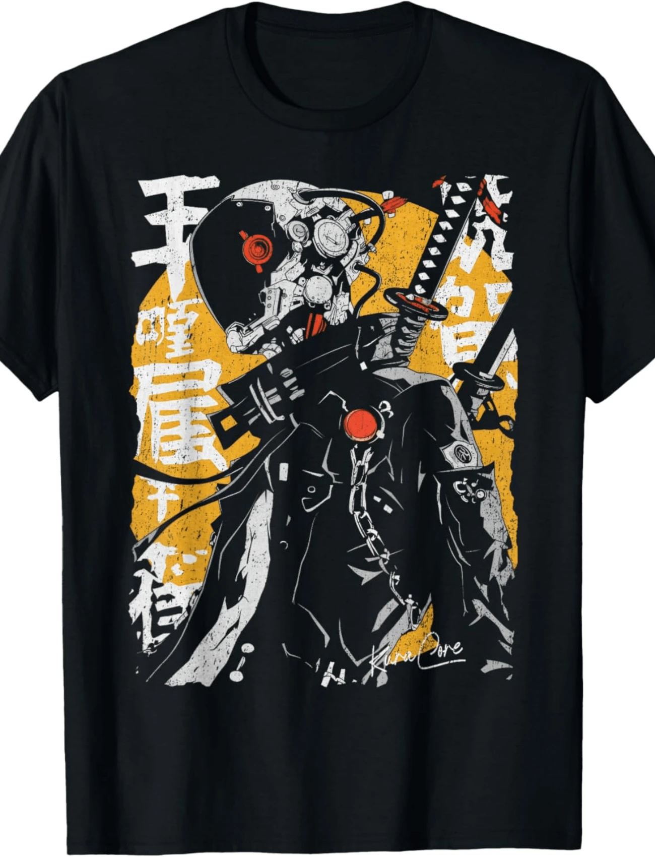 Japanese Streetwear Cyberpunk Y2K Techwear Retro Manga Anime T-Shirt - màu đen - Xem 1