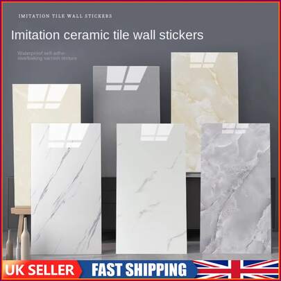 10pcs 60*30CM Waterproof Moisture-Proof Aluminum Tile Stickers, Self-Adhesive Deep Gray Marble Wall Panels, Peel Wallpaper For Home Renovation Spring Decor