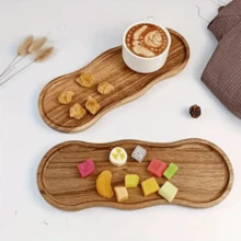 1pc Rosewood Tray, Wooden Tray, Breakfast Tray, Serving Platter, Tray. Used For Holding Bread, Cake, Snacks, Nuts, Fruits. New Creative Tray. Suitable For Christmas, Thanksgiving And Various Festivals. Suitable For Kitchen, Dining Room, Picnic Use.