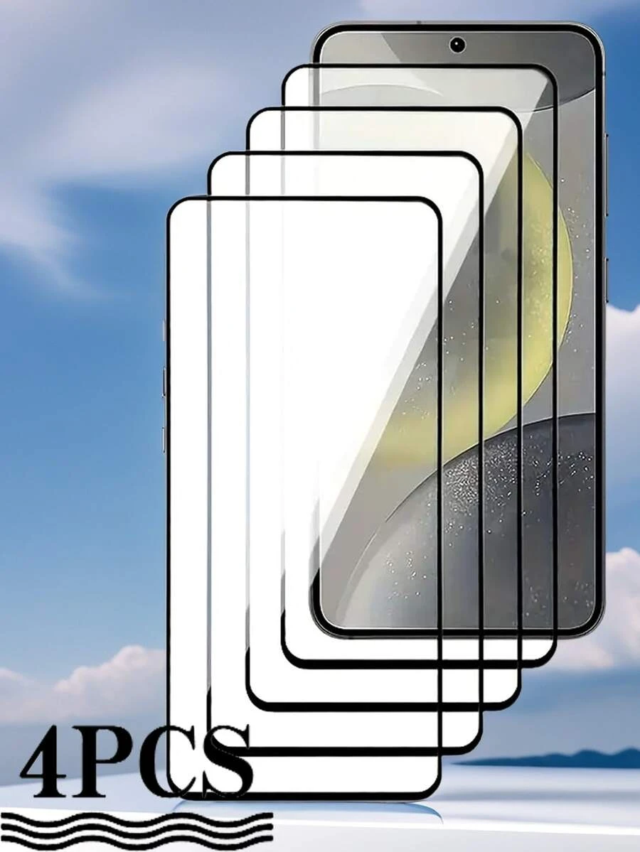 4pcs/Set Phone Tempered Glass Screen Protector, Easy Installation, No Borders, No Bubbles, 9H Hardness Tempered Treatment, Suitable For S20/S21/S22/S23 And More Models
