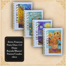Libreta Francesa Pasta Dura 112 Hojas Rayada/Puntos/Blanca/Cuadro Chico - Variedad de Hojas en una Sola Libreta - Terraza de Café - Ver 2