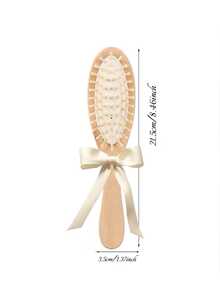 1pc Personalized Bamboo Hair Brush, Engraved Name, Anti-Static Hair Brush, Portable Hair Accessory, Wedding/Anniversary/Birthday Gift, Bridesmaid Gift, Unique Holiday/Party Souvenir, Multi-Functional, Decorative, Lettered Casual, Soft, Unique, Customized, Personalized, Ideal Gift For Her, Girlfriend, Wife, Boyfriend, Friend - Multicolor - View 8