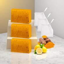 Turmeric Lemon Kojic Soap 100g, Suitable Face, Body And Hand Wash, Rich Foam Deeply Cleanses And Smoothens Skin, Handmade With Essential Oil - Màu vàng - Xem 2
