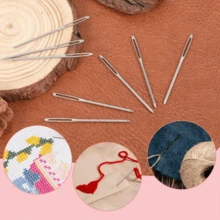 9pcs Embroidery Sweater Needles - Transparent Needle Bottle, Tube-Pack, Tip Gold Large-Eye Yarn Needles